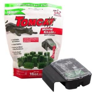 TOMCAT MOUSE KILLER REFILLABLE 16X1OZ W/ BAIT BOX
