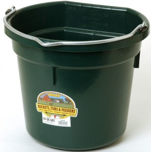 20 Qt Flat Back Bucket (Dark Green)